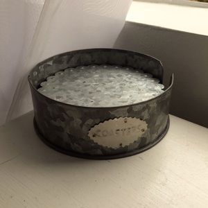 Galvanized metal coasters